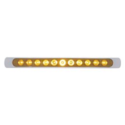 UP39250-11 LED 17" P/T/C Light Bar With Chrome Bezel - Amber LED/Amber Lens