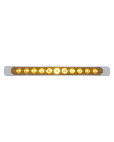 UP39250-11 LED 17" P/T/C Light Bar With Chrome Bezel - Amber LED/Amber Lens
