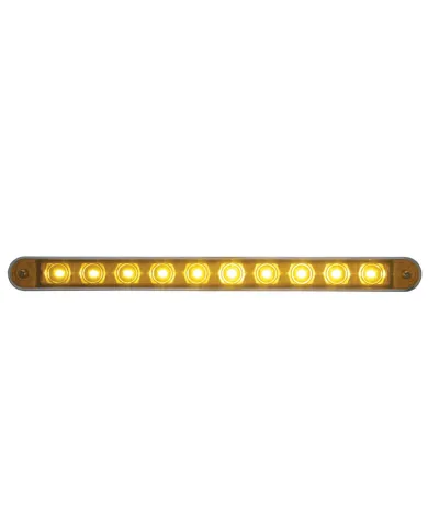 UP39306-10 LED 9" Turn Signal Light Bar With Bezel - Amber LED/Amber Lens