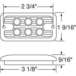 UP39334B-6 LED Dual Function Light - Amber LED/Clear Lens (Bulk)