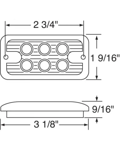UP39334B-6 LED Dual Function Light - Amber LED/Clear Lens (Bulk)