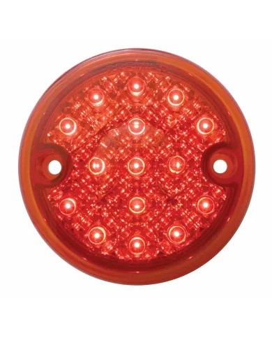 UP39391B-15 LED 3" Single Function Reflector Single Face Light Only - Red LED/Red Lens (Bulk)