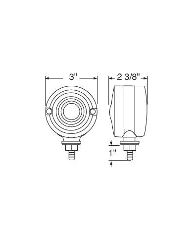 UP39434-15 LED 3" Dual Function Single Face Light - Amber LED/Clear Lens