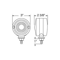 UP39435-15 LED 3" Dual Function Single Face Light - Red LED/Clear Lens