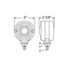 UP39435-15 LED 3" Dual Function Single Face Light - Red LED/Clear Lens