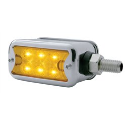 UP39437-37 LED Turn Signal Light With Chrome Base For 1987-2007 Peterbilt 379/378/357- Amber LED/Clear Lens