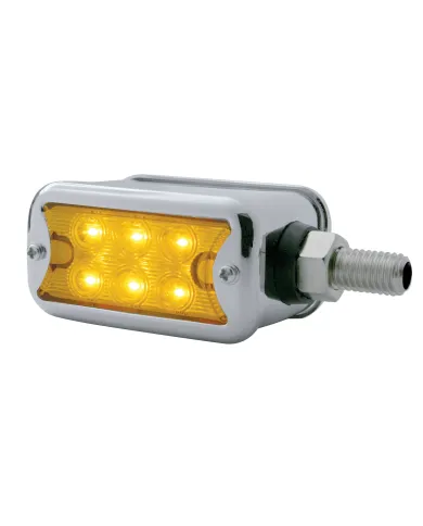 UP39437-37 LED Turn Signal Light With Chrome Base For 1987-2007 Peterbilt 379/378/357- Amber LED/Clear Lens
