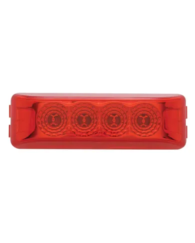 UP39464-4 LED Reflector Rectangular Light (Clearance/Marker) - Red LED/Red Lens