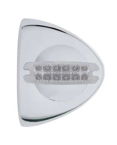 UP39505-12 LED Reflector Headlight Turn Signal Light Cover - Amber LED/Clear Lens