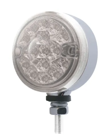 UP39570-15 LED 3" Dual Function Reflector Single Face Light - Red LED/Clear Lens