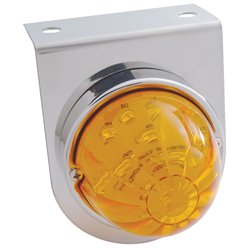 UP39786-Stainless Light Bracket With 17 LED Dual Function Watermelon Lights - Amber LED/Amber Lens