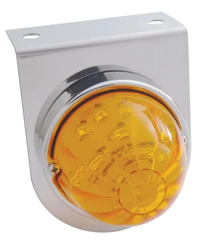 UP39786-Stainless Light Bracket With 17 LED Dual Function Watermelon Lights - Amber LED/Amber Lens