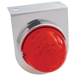 UP39787-Stainless Light Bracket With 17 LED Dual Function Watermelon Lights - Red LED/Red Lens