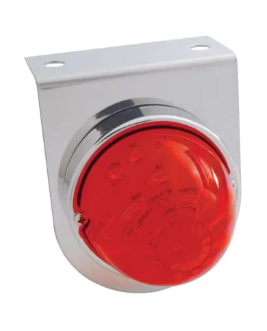 UP39787-Stainless Light Bracket With 17 LED Dual Function Watermelon Lights - Red LED/Red Lens