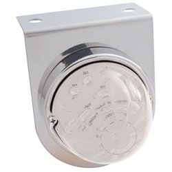UP39788-Stainless Light Bracket With 17 LED Dual Function Watermelon Lights - Amber LED/Clear Lens