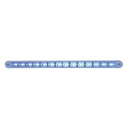 UP39804-14 LED 12" Auxiliary strip Light With Bezel - Blue LED/Clear Lens
