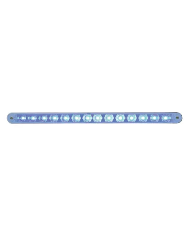 UP39804-14 LED 12" Auxiliary strip Light With Bezel - Blue LED/Clear Lens
