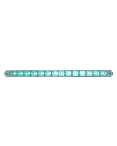 UP39805-14 LED 12" Auxiliary strip Light With Bezel - Green LED/Clear Lens