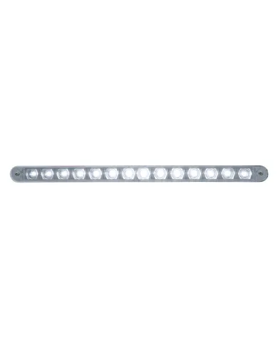 UP39806-14 LED 12" Auxiliary strip Light With Bezel - White LED/Clear Lens