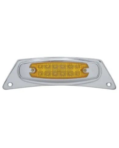 UP39870-Chrome Fender Light Bracket With 12 LED Reflector Light - Amber LED/Amber Lens