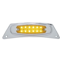 UP39870-Chrome Fender Light Bracket With 12 LED Reflector Light - Amber LED/Amber Lens