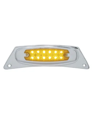 UP39870-Chrome Fender Light Bracket With 12 LED Reflector Light - Amber LED/Amber Lens