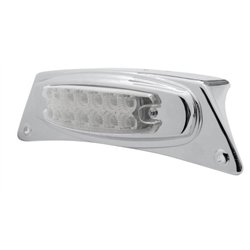 UP39871-Chrome Fender Light Bracket With 12 LED Reflector Light - Amber LED/Clear Lens