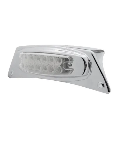 UP39871-Chrome Fender Light Bracket With 12 LED Reflector Light - Amber LED/Clear Lens