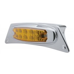 UP39872-Chrome Fender Light Bracket With 10 LED Reflector Light - Amber LED/Amber Lens