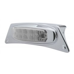UP39873-Chrome Fender Light Bracket With 10 LED Reflector Light - Amber LED/Clear Lens