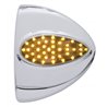 UP39896-39 LED Teardrop Headlight Turn Signal Light Cover For Peterbilt - Amber LED/Chrome Lens