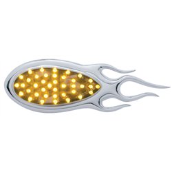 UP39897-39 LED "Inferno" Auxiliary Light With Flame Bezel - Amber LED/Chrome Lens