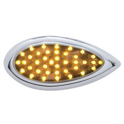 UP39899-39 LED "Teardrop" Auxiliary Light With Bezel - Amber LED/Chrome Lens