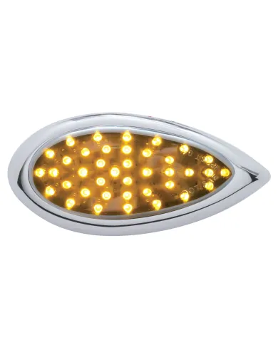 UP39899-39 LED "Teardrop" Auxiliary Light With Bezel - Amber LED/Chrome Lens