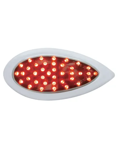 UP39900-39 LED "Teardrop" Auxiliary Light With Bezel - Red LED/Chrome Lens