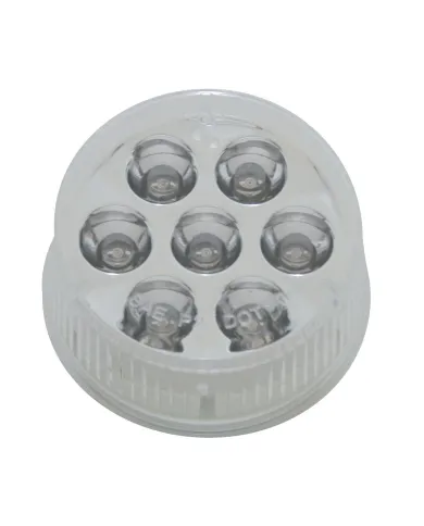 UP39987-7 LED 2" Round Light (Clearance/Marker) - Red LED/Clear Lens