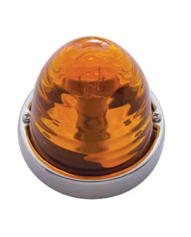 UP20468-Glass Beehive Flush Mount Kit - Amber
