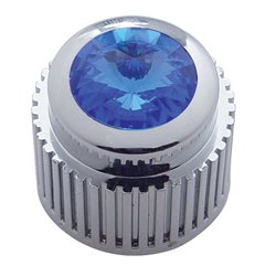 UP41152-Chrome Plastic Control Knob With Blue Crystal