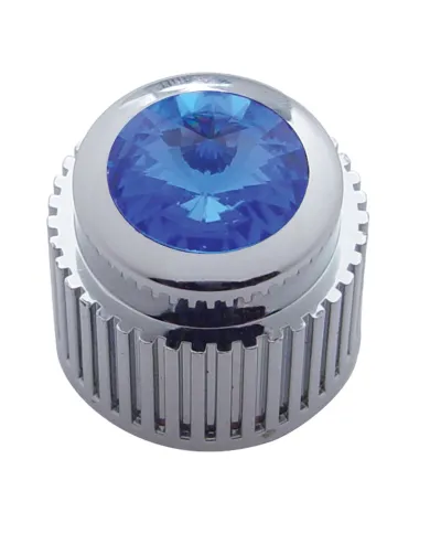UP41152-Chrome Plastic Control Knob With Blue Crystal