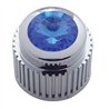 UP41152-Chrome Plastic Control Knob With Blue Crystal