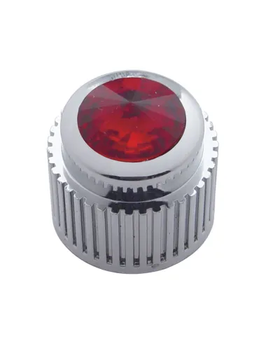 UP41156-Chrome Plastic Control Knob With Red Crystal