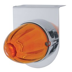 UP20478-Glass Watermelon Light With Stainless Steel Light Bracket Kit- Amber Lens