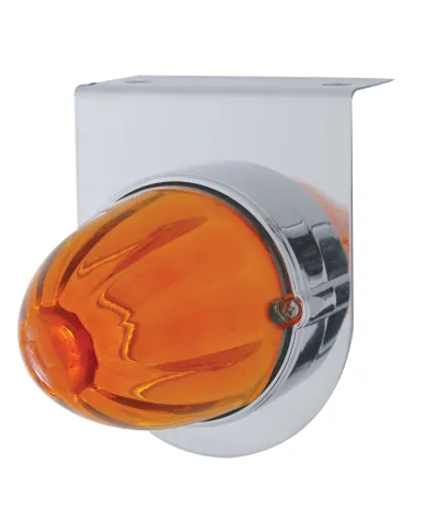 UP20478-Glass Watermelon Light With Stainless Steel Light Bracket Kit- Amber Lens