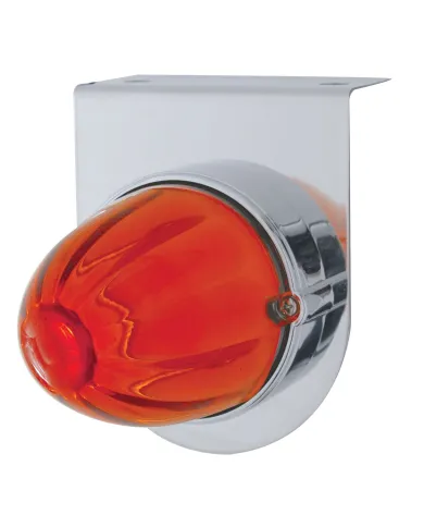 UP20478DK-Glass Watermelon Light With Stainless Steel Light Bracket Kit- Dark Amber Lens