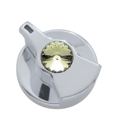 UP41263-Chrome Timer Knob With Color Crystal For Peterbilt - Smoke Color Crystal
