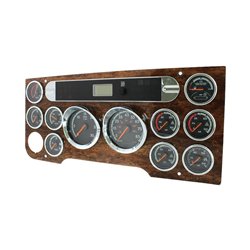 UP42371-Chrome Plastic Speed/Tachometer Gauge Cover With Visor For 2008-2017 Freightliner Cascadia