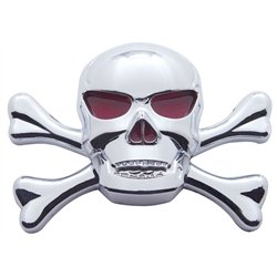 UP50100-Chrome Skull Accent With Crossbones