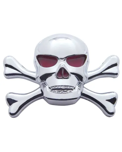 UP50100-Chrome Skull Accent With Crossbones