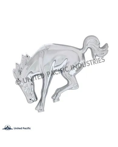 UP50130-Plastic Bucking Horse Emblem - Chrome
