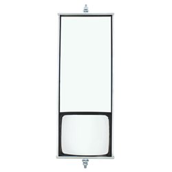 UP60008-6" X 16" 430 Stainless Steel West Coast Mirror With Convex Lower Mirror - Non Heated